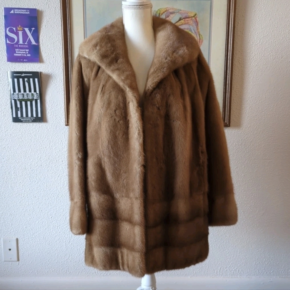 Goldstein's Fur Bham Pastel Mink Women's Stroller Coat Sz M
